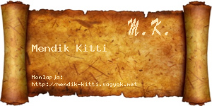 Mendik Kitti névjegykártya